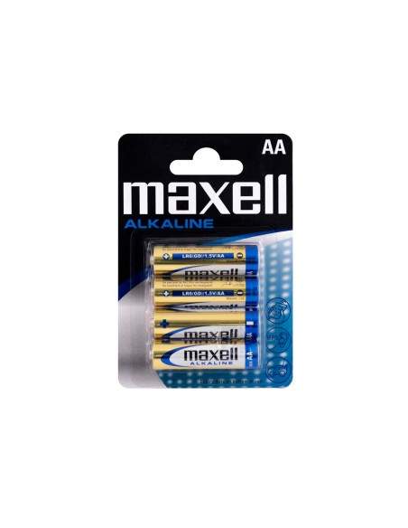 Pila maxell alcalina 15 v tipo aa lr06 blister de 4 unidades