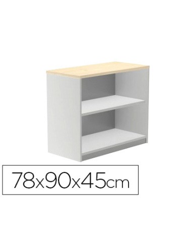Armario rocada con dos estantes serie store 78x90x45 cm acabado ab01 aluminio haya