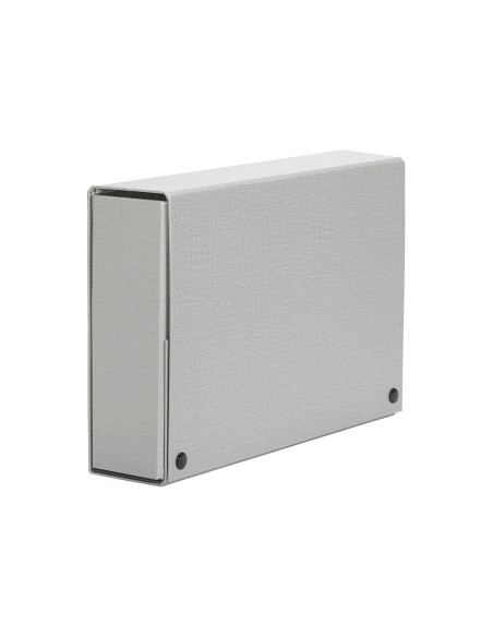 Carpeta proyectos pardo folio lomo 30 mm carton forrado gris con broche