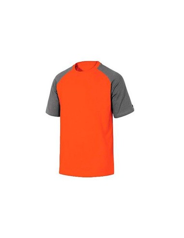 Camiseta de algodon deltaplus color gris naranja talla xxl
