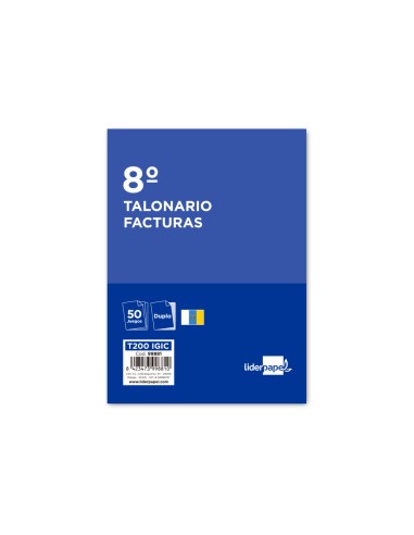 Talonario liderpapel facturas 8º original y copia t200 con igic