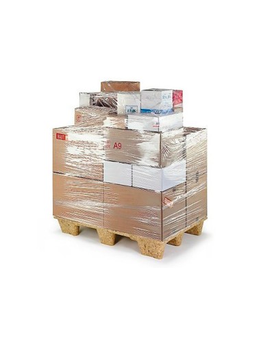 Film extensible q connect manual ancho 500 mm largo 145 mt espesor 23 micras transparente