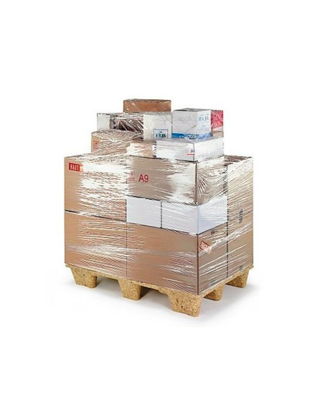 Film extensible q connect manual ancho 500 mm largo 145 mt espesor 23 micras transparente