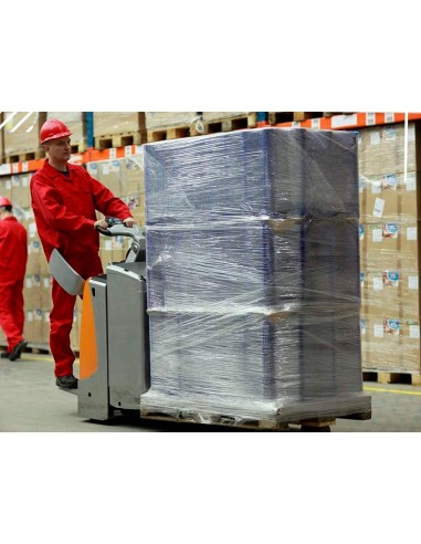 Film extensible q connect manual ancho 500 mm largo 145 mt espesor 23 micras transparente