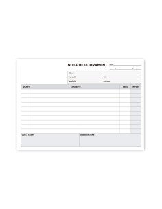 Talonario liderpapel entregas cuarto original y copia t229 apaisado texto en catalan