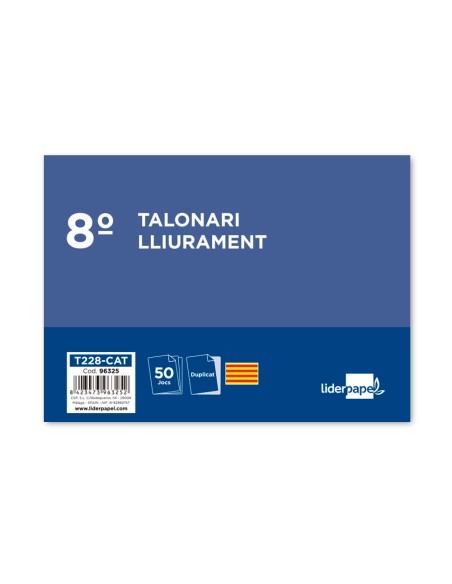 Talonario liderpapel entregas 8º original y copia t228 apaisado texto en catalan