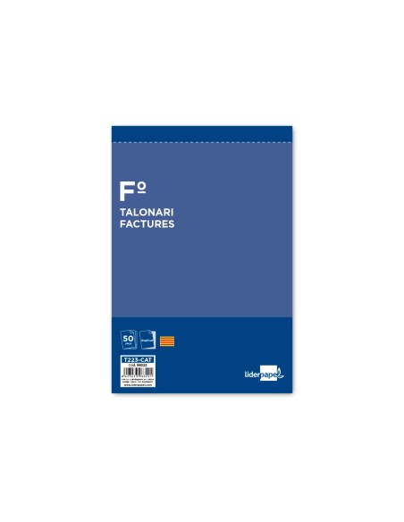 Talonario liderpapel facturas folio original y copia t223 con iva texto en catalan
