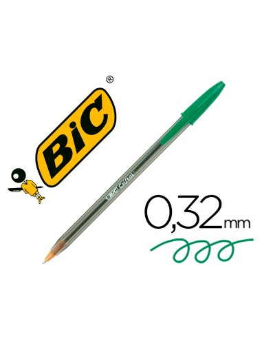 Boligrafo bic cristal verde unidad