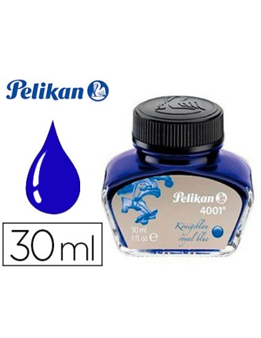 Tinta estilografica pelikan 4001 azul real frasco 30 ml