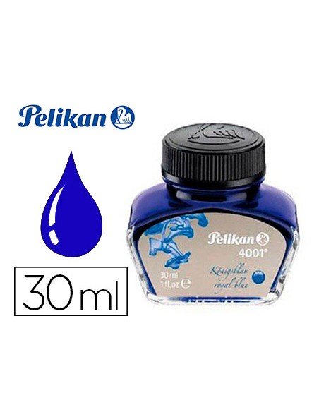 Tinta estilografica pelikan 4001 azul real frasco 30 ml
