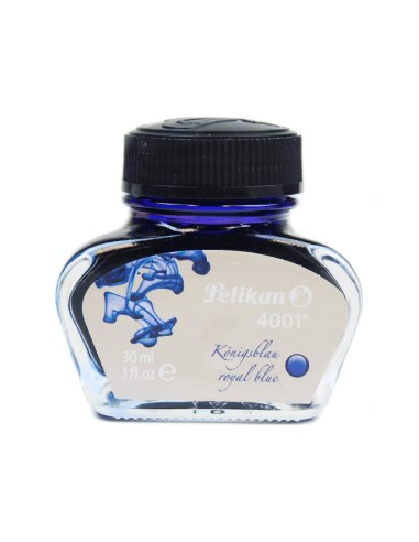 Tinta estilografica pelikan 4001 azul real frasco 30 ml