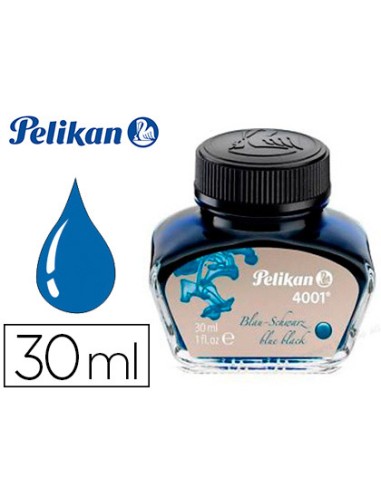 Tinta estilografica pelikan 4001 negro azul frasco 30 ml