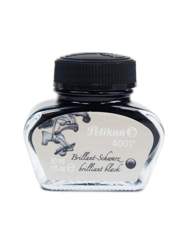 Tinta estilografica pelikan 4001 negro brillante frasco 30 ml