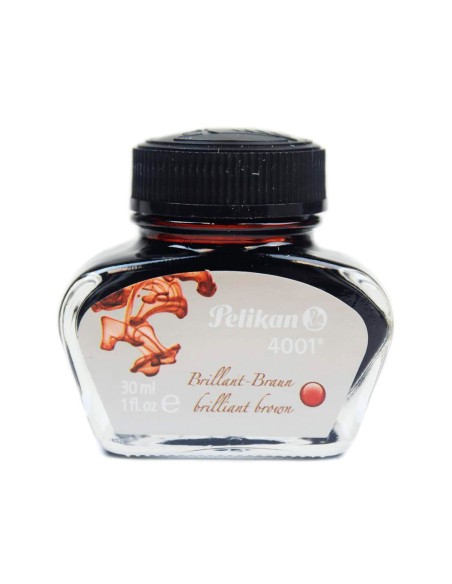 Tinta estilografica pelikan 4001 marron brillante frasco 30 ml