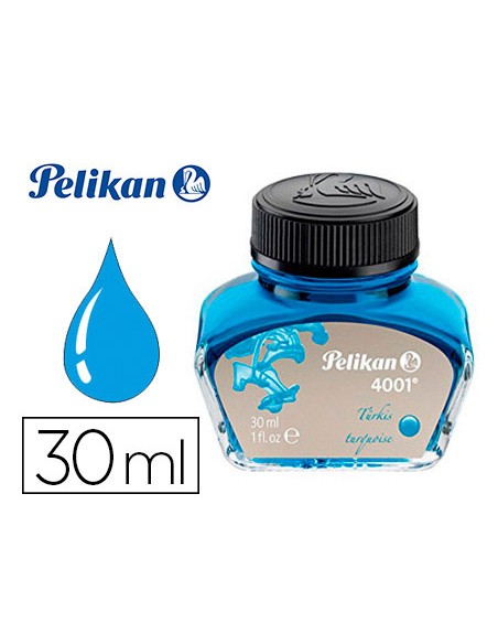 Tinta estilografica pelikan 4001 turquesa frasco 30 ml