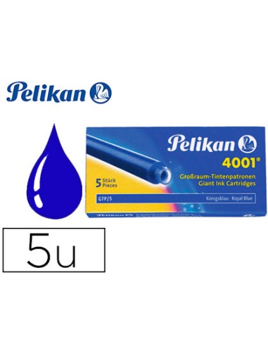 Tinta estilografica pelikan gtp 5 azul real caja de 5 cartuchos