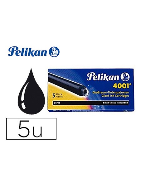 Tinta estilografica pelikan gtp 5 negro caja de 5 cartuchos