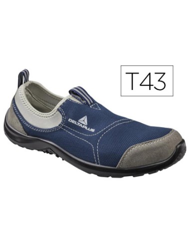Zapatos de seguridad deltaplus de poliester y algodon con plantilla y puntera color azul marino talla 43