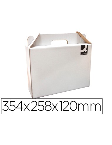 Caja maletin con asa q connect carton para envio y transporte 355x120x258 mm