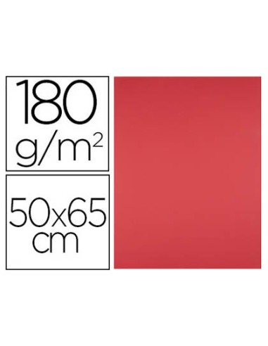 Cartulina liderpapel 50x65 cm 180g m2 rojo paquete de 25