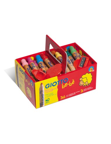 Lapices de colores giotto bebe super schoolpack de 36 unidades 3 sacapuntas