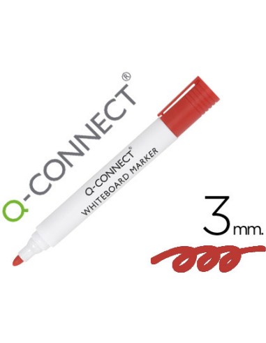Rotulador q connect pizarra blanca color rojo punta redonda 30 mm