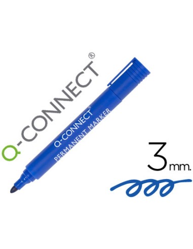 Rotulador q connect marcador permanente azul punta redonda 30 mm