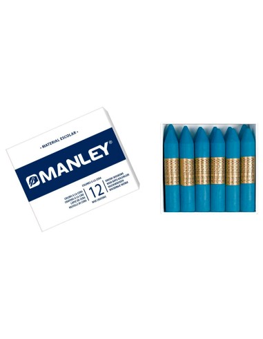 Lapices cera manley unicolor azul cobalto n20 caja de 12 unidades