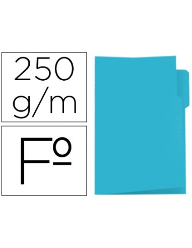 Subcarpeta cartulina gio folio pestana izquierda 250 g m2 azul