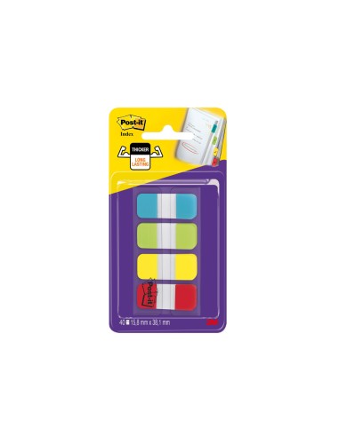 Banderitas separadoras rigidas dispensador 4 colores amarillo azul lima y rojo post it index 676 alyr eu