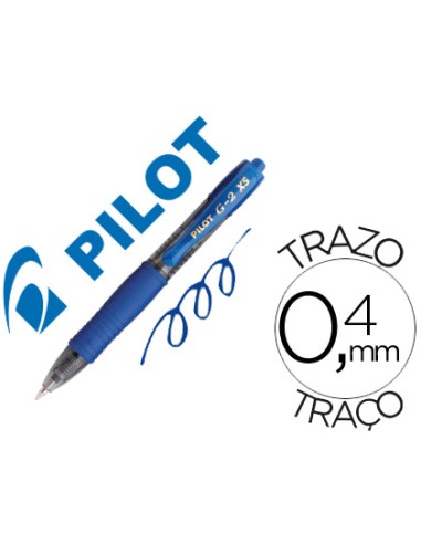 Boligrafo pilot g 2 pixie azul tinta gel retractil sujecion de caucho