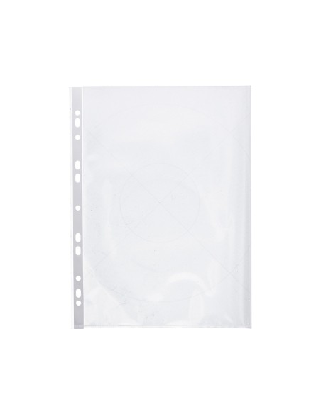 Funda multitaladro q connect din a4 80 micras cristal con apertura superior y lateral izquierda bolsa de 25 unidades