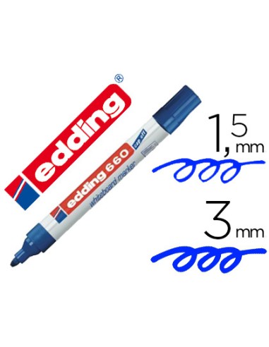 Rotulador edding para pizarra blanca 660 color azul punta redonda 15 3 mm recargable