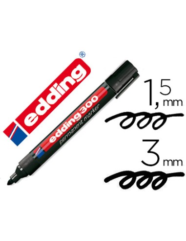 Rotulador edding marcador permanente 300 negro punta redonda 15 3 mm recargable