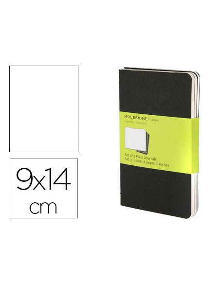 Libreta moleskine tapa dura liso 64 hojas con 16 hojas desmontables color negro pack de 3 unidades 90x140 mm Libreta moleskine tapa dura liso 64 hojas con 16 hojas desmontables color negro pack de 3 unidades 90x140 mm