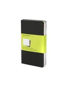 Libreta moleskine tapa dura liso 64 hojas con 16 hojas desmontables color negro pack de 3 unidades 90x140 mm
