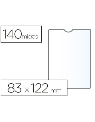 Funda portadocumento esselte plastico transparente 140 micras tamano 83x122 mm