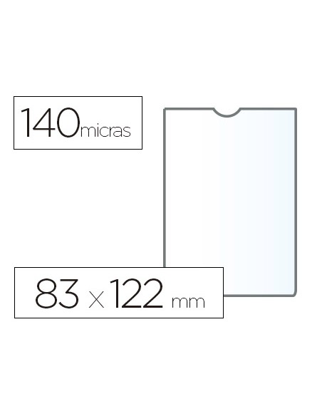 Funda portadocumento esselte plastico transparente 140 micras tamano 83x122 mm