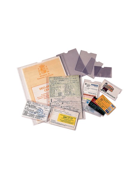 Funda portadocumento esselte plastico transparente 140 micras tamano 83x122 mm