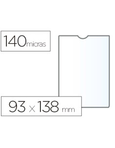 Funda portadocumento esselte plastico transparente q40 micras tamano 93x138 mm