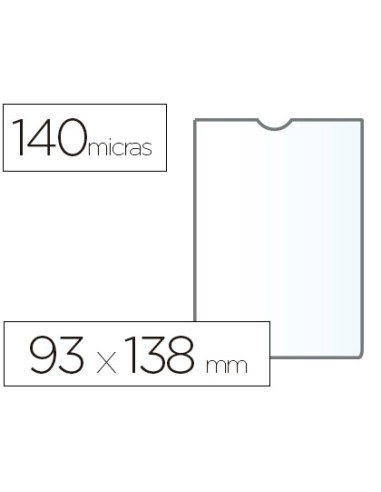 Funda portadocumento esselte plastico transparente q40 micras tamano 93x138 mm