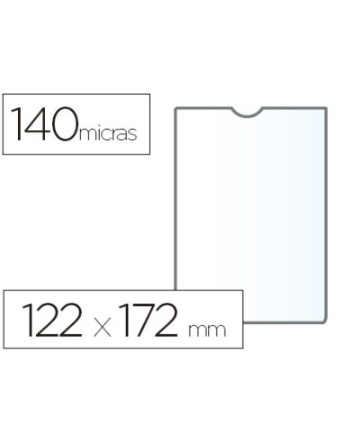 Funda portadocumento esselte transparente plastico 140 micras tamano 122x172 mm