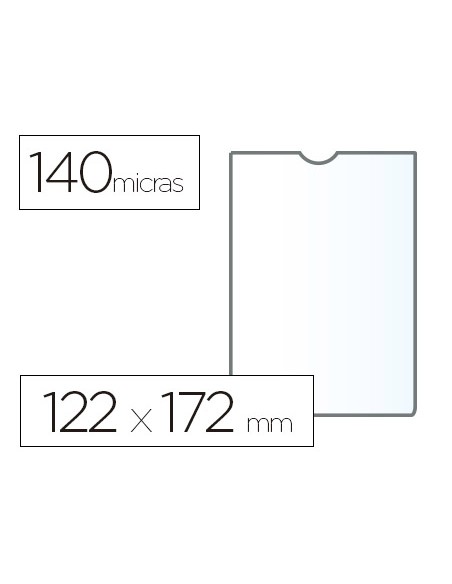 Funda portadocumento esselte transparente plastico 140 micras tamano 122x172 mm