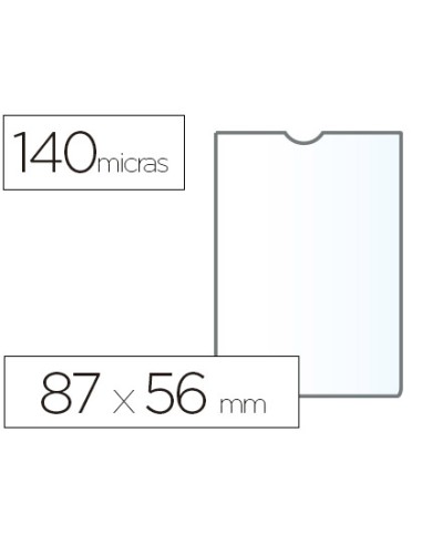 Funda portadocumento esselte plastico transparente 140 micras tamano 87x56 mm