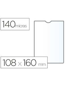 Funda portadocumento esselte plastico transparente 140 micras tamano 108x160 mm