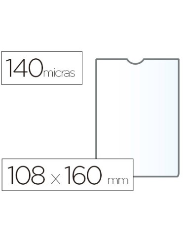 Funda portadocumento esselte plastico transparente 140 micras tamano 108x160 mm