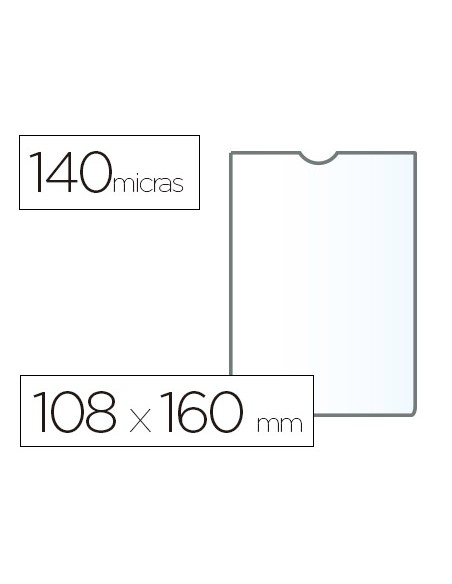 Funda portadocumento esselte plastico transparente 140 micras tamano 108x160 mm