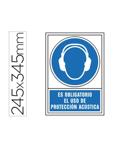 Pictograma syssa senal de obligacion es obligatorio el uso de proteccion acustica en pvc 245x345 mm