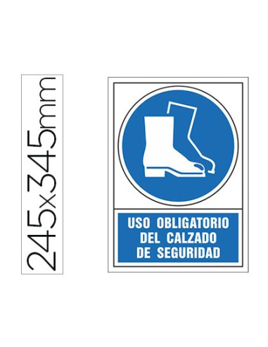 Pictograma syssa senal de obligacion uso obligatorio del calzado de seguridad en pvc 245x345 mm
