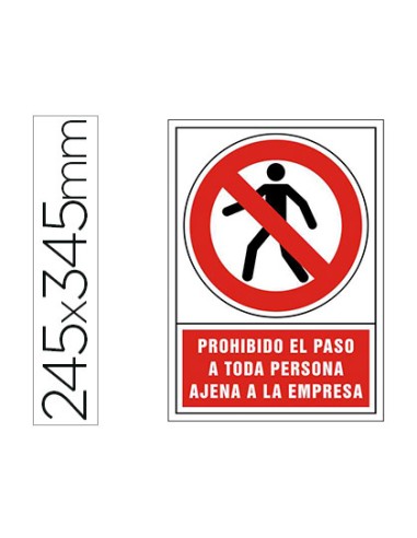 Pictograma syssa senal de prohibicion prohibido el paso a toda persona ajena a la empresa en pvc 245x345 mm